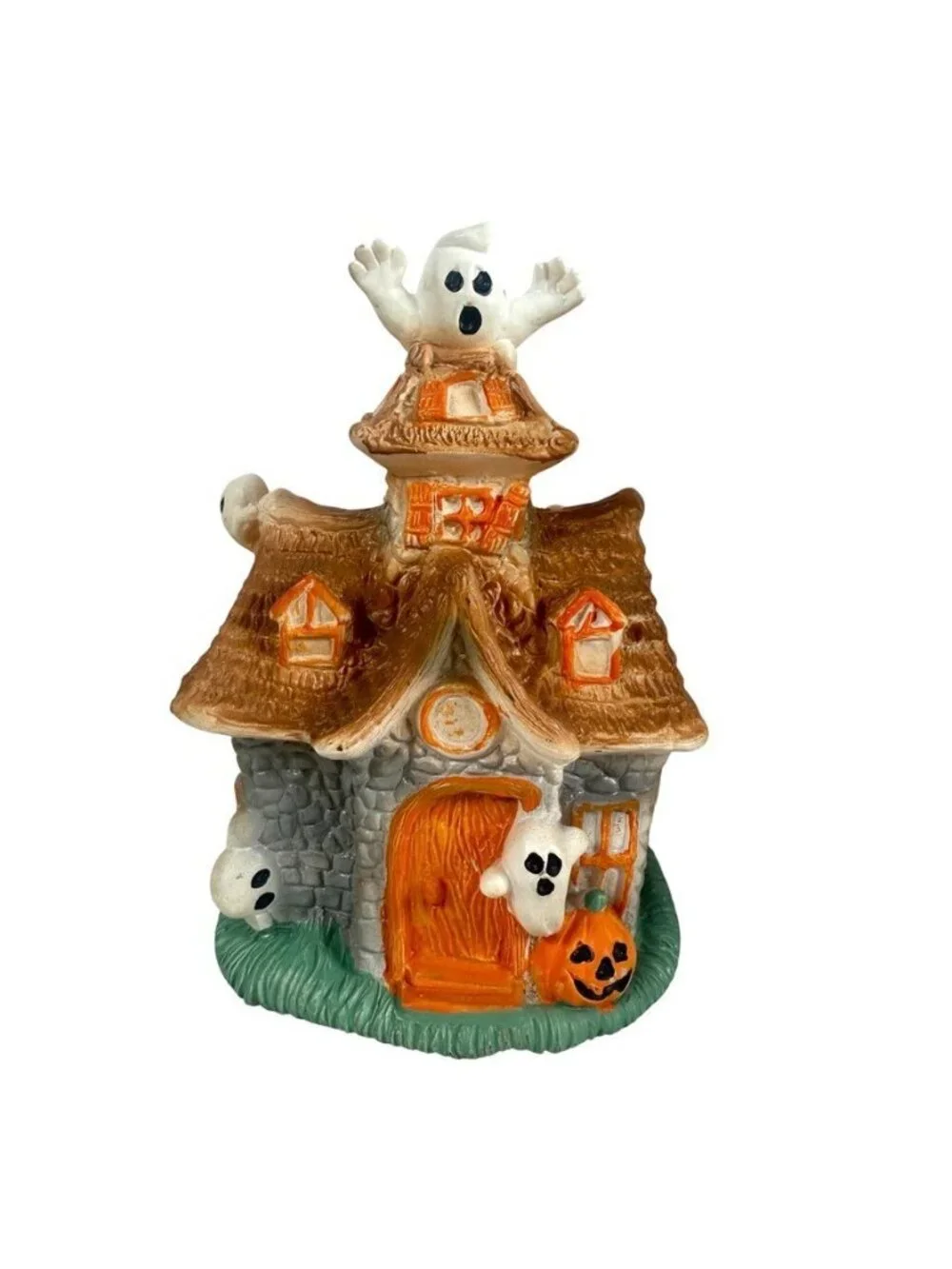Vintage Halloween Lighted Haunted House Santa’s Favorites Tested And WORKS 1989